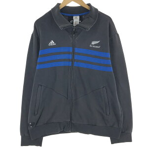 古着 00'S アディダス adidas ALL BLACKS ラグビーニュージーランド代表 フルジップスウェットシャツ トレーナー メンズXL相当 /eaa434278 【中古】 【241028】 【SS2509_30】