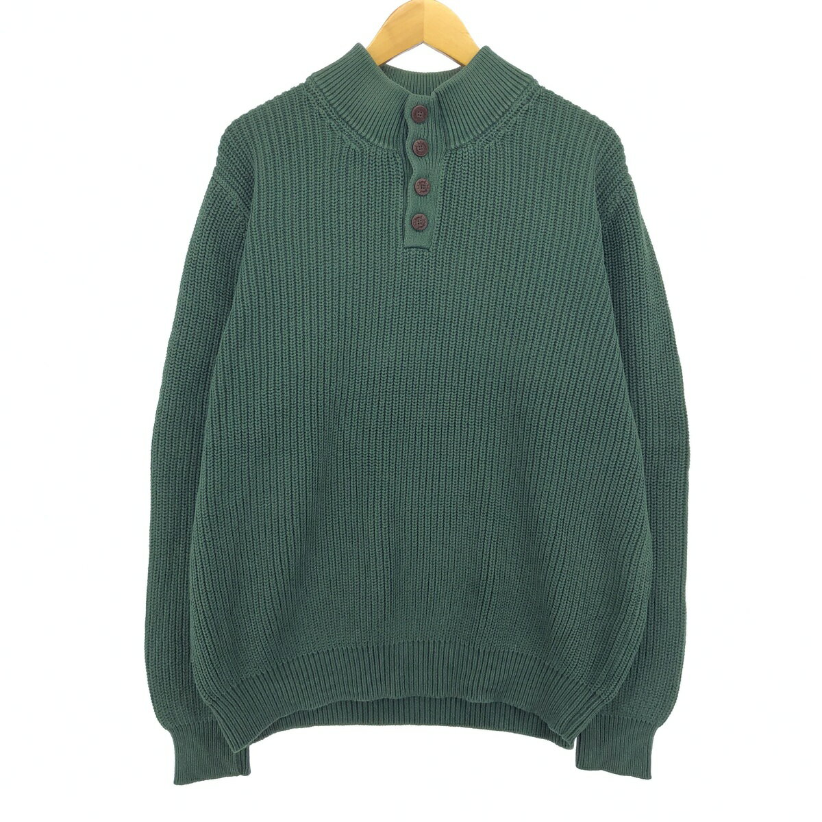 古着 00'S エルエルビーン L.L.Bean リブ編み コットンニットハーフボタンセーター メンズXL相当 /eaa434431 【中古】 【240829】 【SS2506_30】