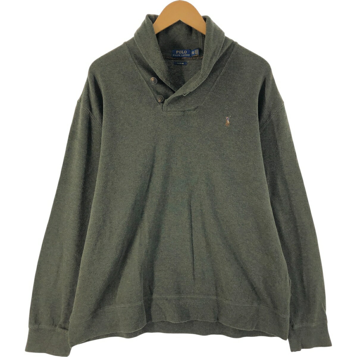 古着 ラルフローレン Ralph Lauren POLO RALPH LAUREN ESTATERIB ショールカラー コットンニットセーター メンズXXL相当 /eaa434440 【中古】 【250404】 【SS2509_30】