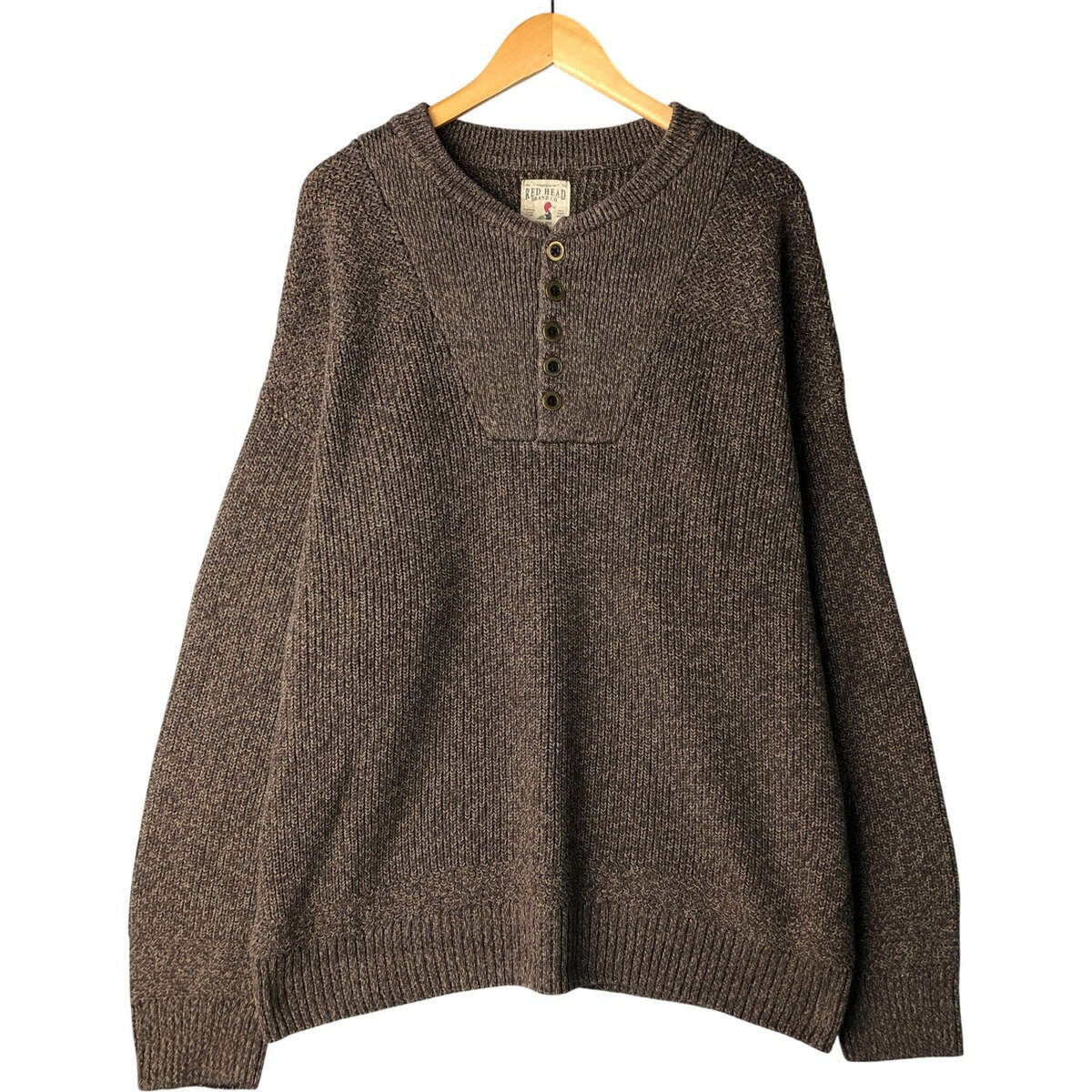 古着 ビッグサイズ レッドヘッド RED HEAD ヘンリーネック コットンニットセーター メンズXXXL相当 /eaa434733 【中古】 【251019】