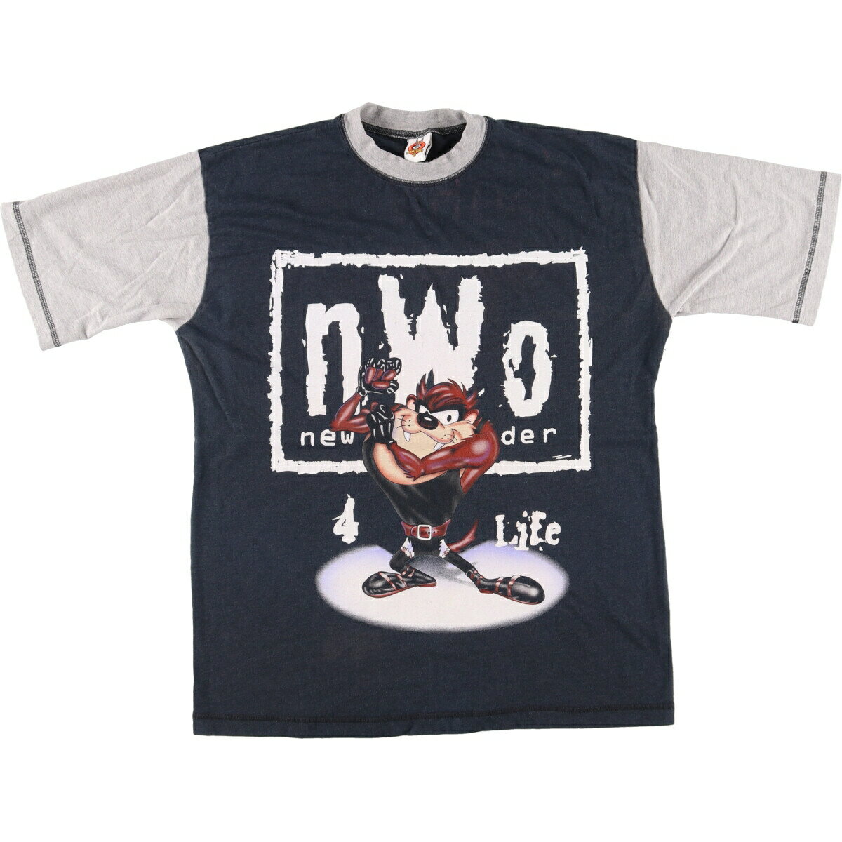 古着 00'S ルーニーテューンズ LOONEY TUNES タズマニアンデビル WCW nWo new world order プロレス キャラクタープリントTシャツ メンズXL /eaa436069 【中古】 【240419】のサムネイル