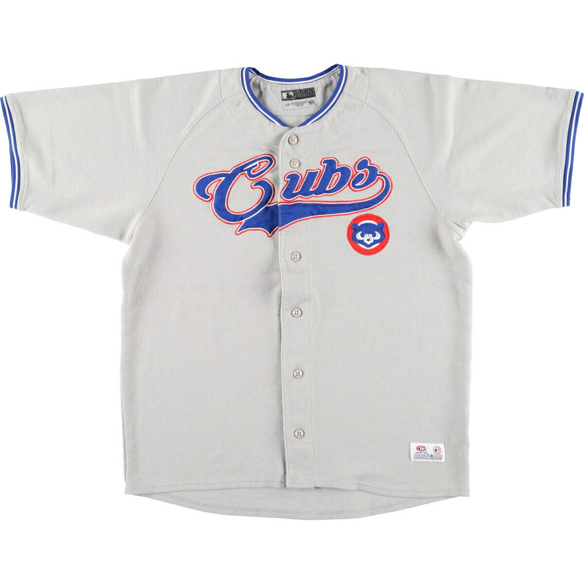 古着 TRUE FAN MLB CHICAGO CUBS シカゴカブス ゲームシャツ ベースボールシャツ メンズL /eaa436153 【中古】 【240413】