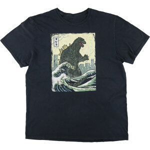 古着 ゴジラ GODZILLA 葛飾北斎 富嶽三十六景 パロディ 映画 ムービーTシャツ メンズXL /eaa436636 【中古】 【240424】