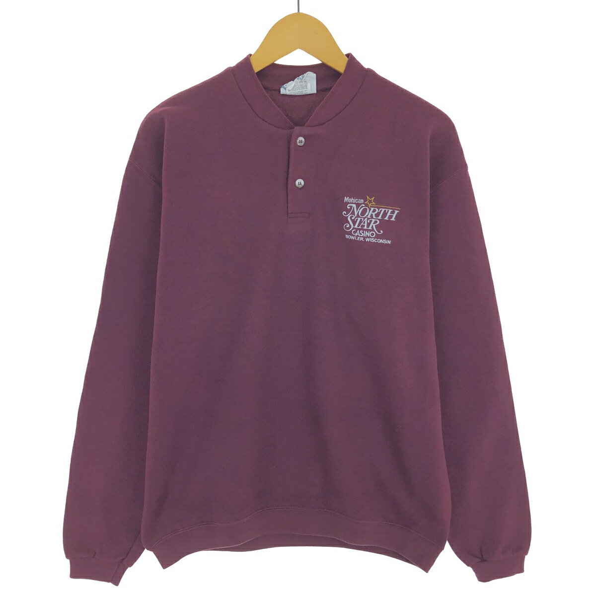 古着 90'S リー Lee NORTH STAR MOHICAN CASINO RESORT ヘンリーネック アドバタイジング スウェットシャツ トレーナー USA製 メンズM相当 ヴィンテージ /eaa439636 【中古】 【241014】 【SS2506_30】