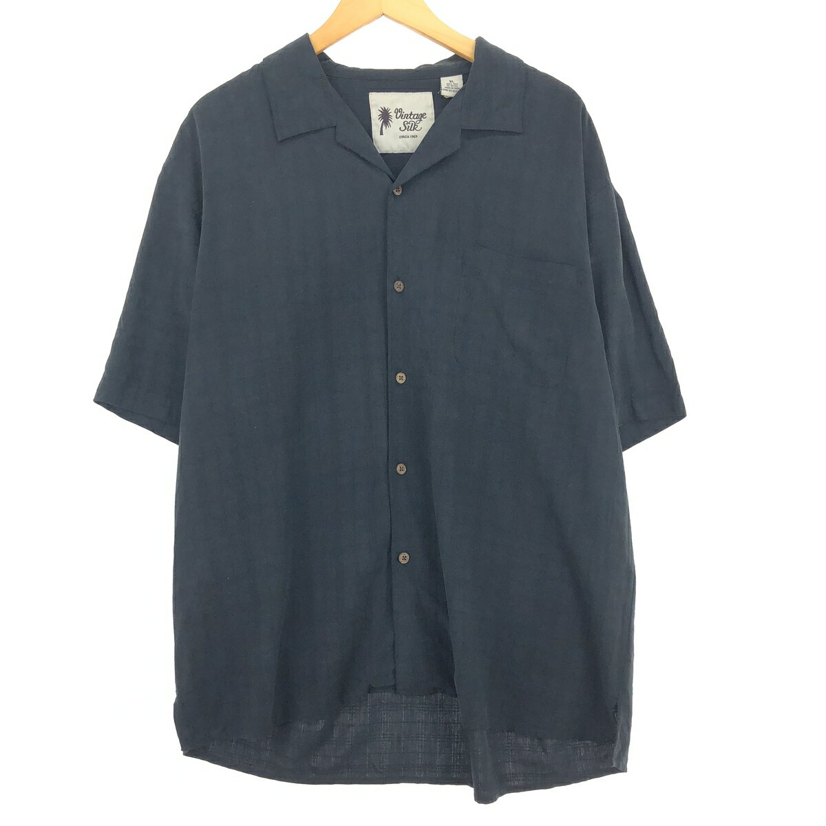 古着 VINTAGE SILK 半袖 オープンカラー シルクシャツ メンズXL /eaa441577 【中古】 【240601】 【SS2506_50】