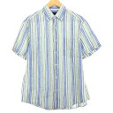 古着 ジェイクルー J.Crew ストライプ柄 半袖 リネンシャツ メンズS /eaa443904 【中古】 【240512】