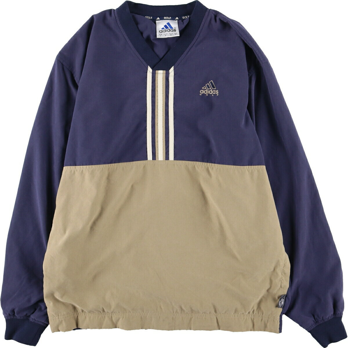 古着 90'S アディダス adidas GOLF ゴルフ Vネック ウォームアッププルオーバー メンズL ヴィンテージ /eaa444896  