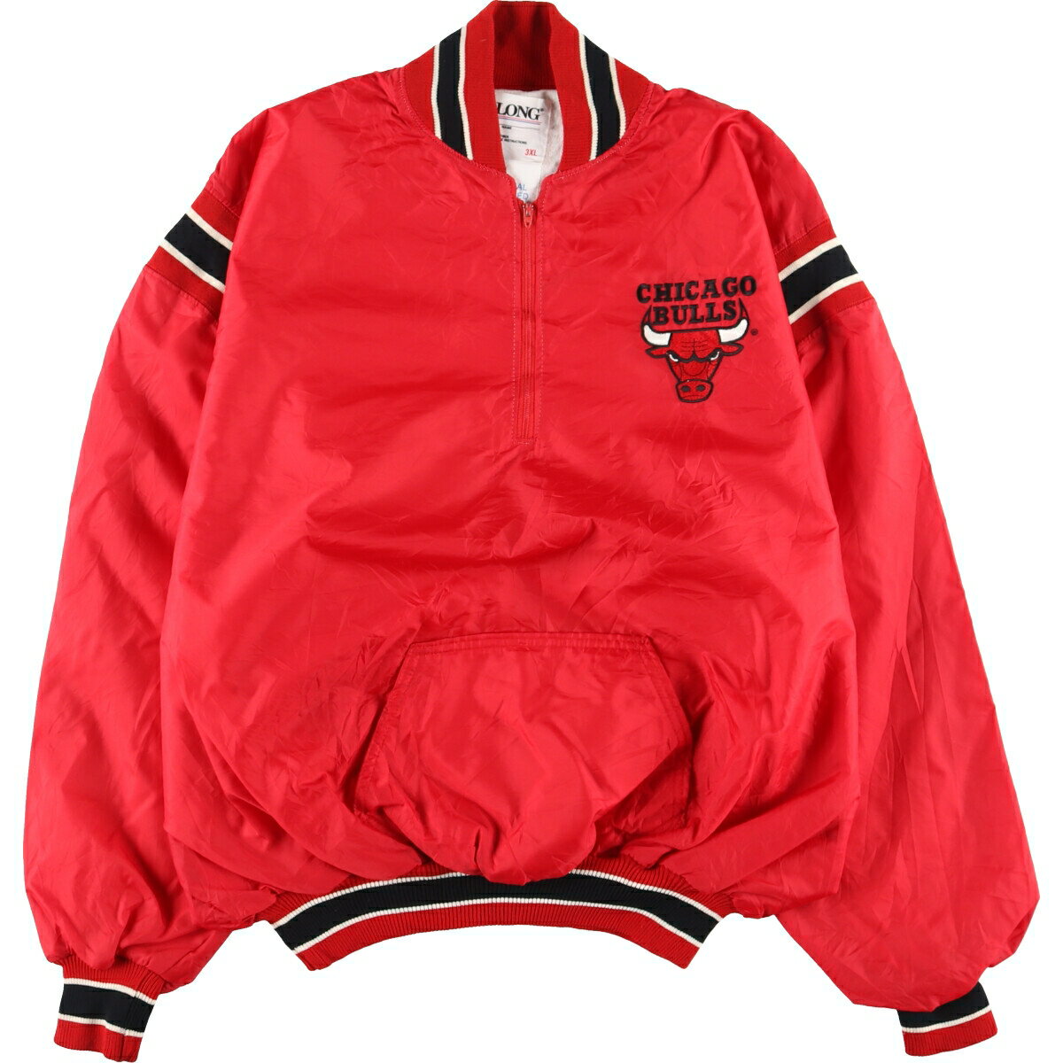 古着 ビッグサイズ 90'S DeLONG NBA CHICAGOBULLS シカゴブルズ ハーフジップ ナイロンプルオーバー USA製 メンズXXXL ヴィンテージ /eaa444897 【中古】 【240425】 【SS2509_10】