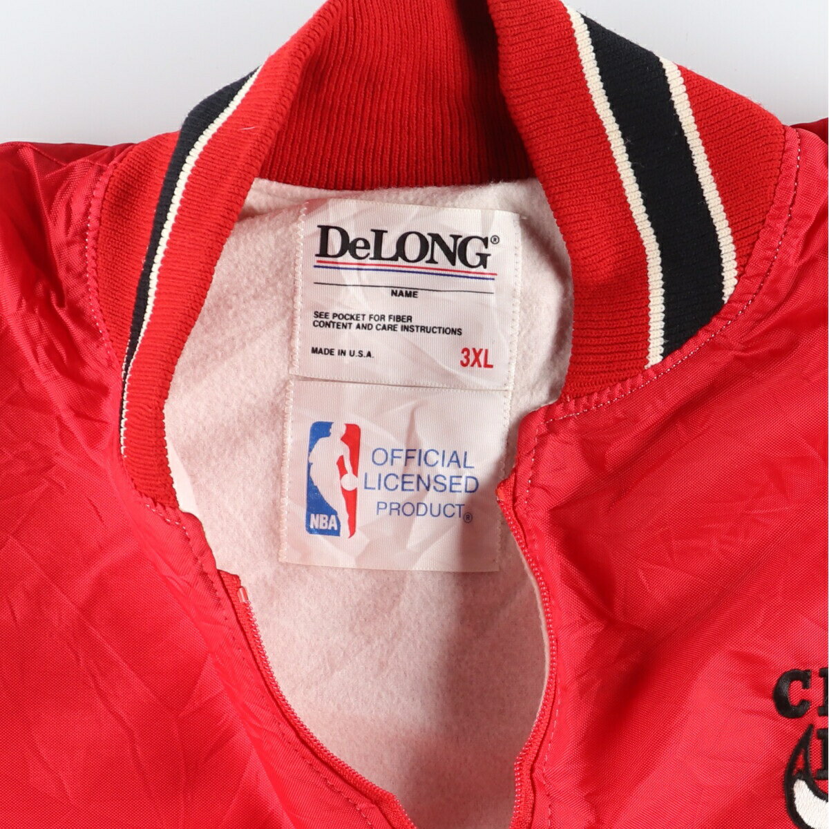 古着 ビッグサイズ 90'S DeLONG NBA CHICAGOBULLS シカゴブルズ ハーフジップ ナイロンプルオーバー USA製 メンズXXXL ヴィンテージ /eaa444897 【中古】 【240425】 【SS2509_10】