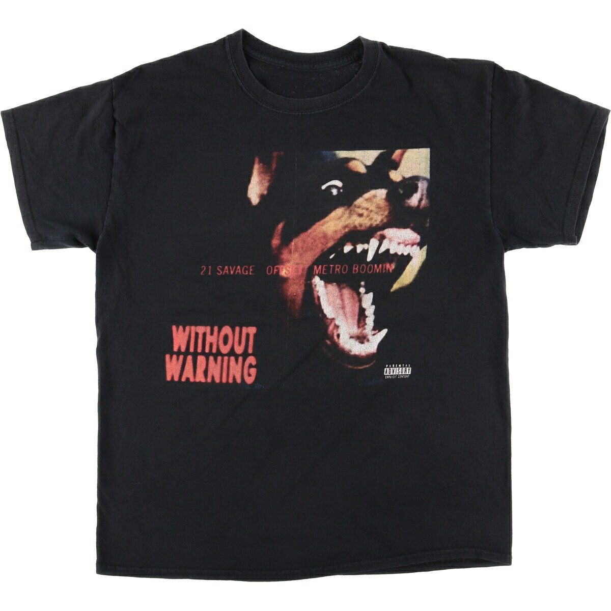 古着 21 SAVAGE 21サヴェージ WITHOUT WARNING ラップTシャツ ラップT メンズL /eaa446409 【中古】 【240503】