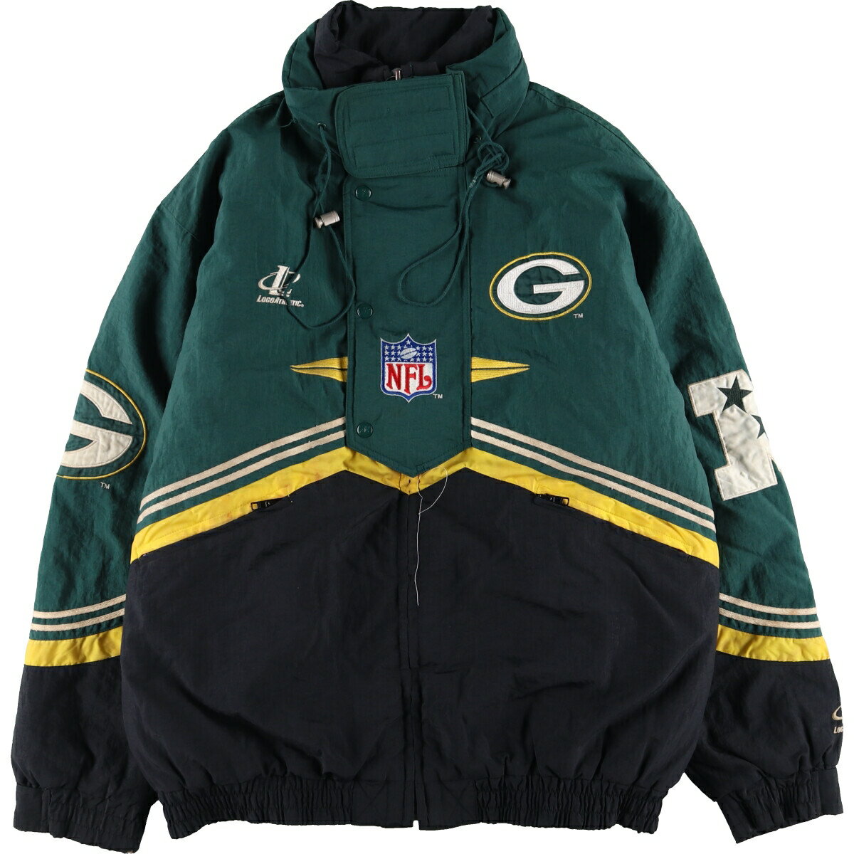 古着 90'S LOGO ATHLETIC NFL GREEN BAY PACKERS グリーンベイパッカーズ 中綿ジャケット パファージャケット メンズL相当 ヴィンテージ /eaa447706 【中古】 【241115】