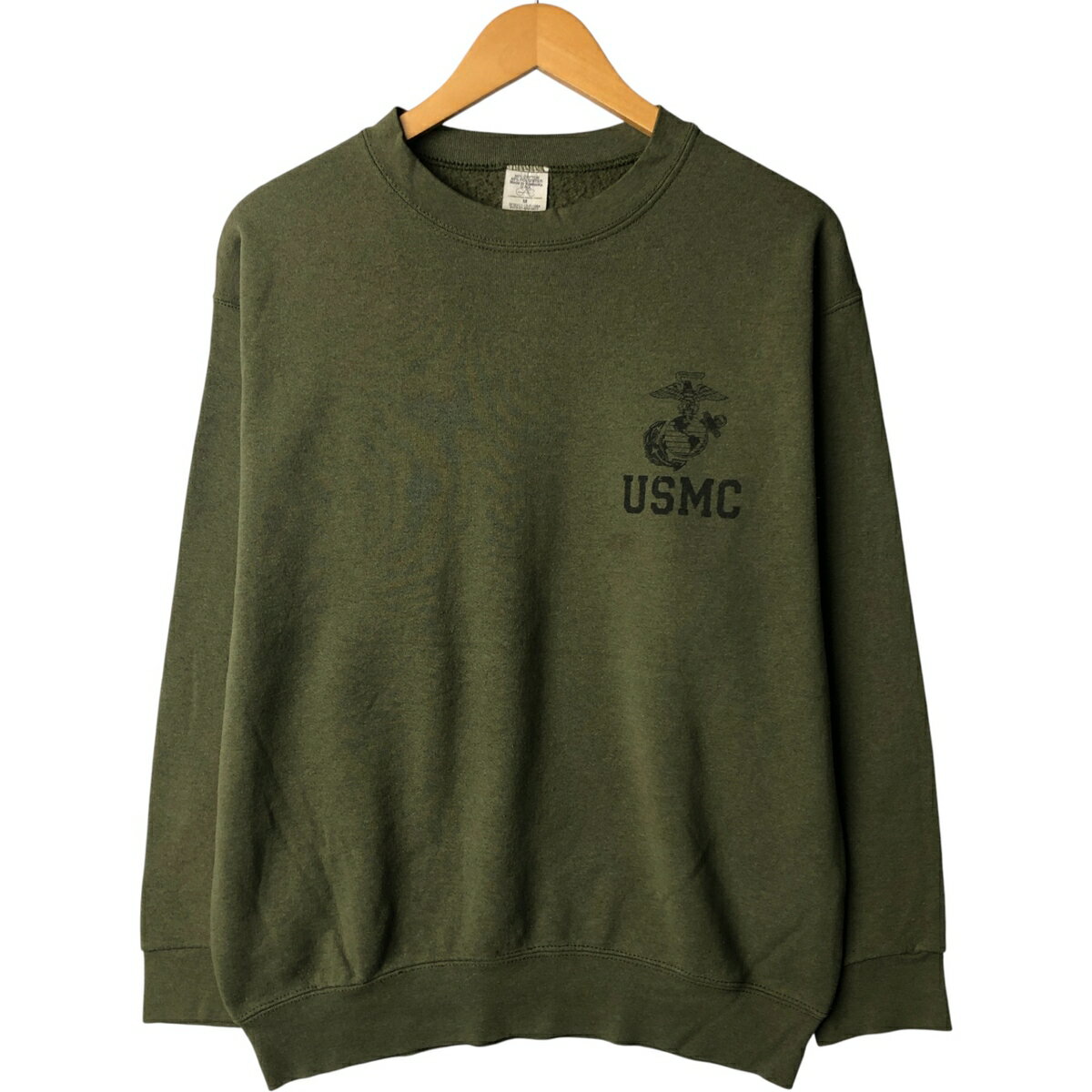 Japanese Pattern - 古着 USMC アメリカ海兵隊 プリントスウェットシャツ トレーナー USA製 メンズM相当 /eaa449508 【中古】 【250926】 【SS2603_10】 カーキ系 春夏秋冬