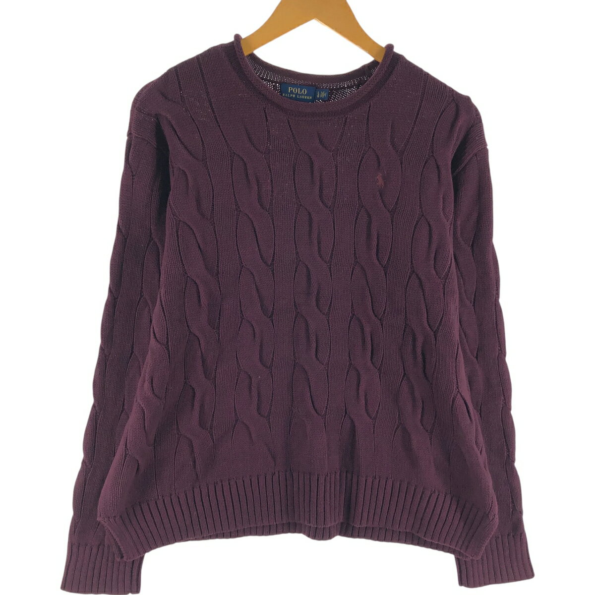 古着 ラルフローレン Ralph Lauren POLO RALPH LAUREN ケーブル編み コットンニットセーター メンズL相当 /eaa449958 【中古】 【250327】 【SS2509_30】