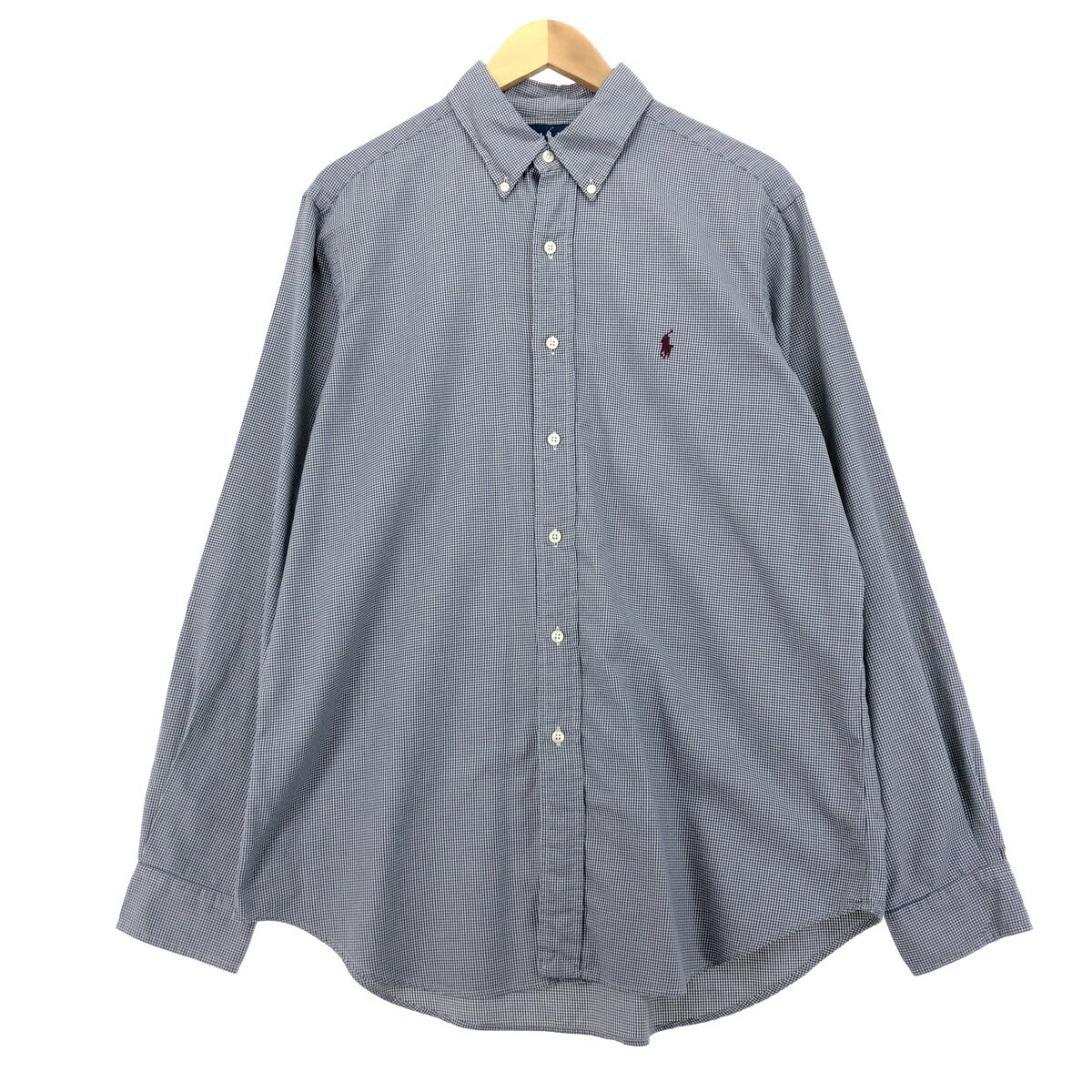 古着 ラルフローレン Ralph Lauren CLASSIC FIT 千鳥格子柄 長袖 ボタンダウンシャツ メンズL /eaa451263 【中古】 【240526】 ss2501_30