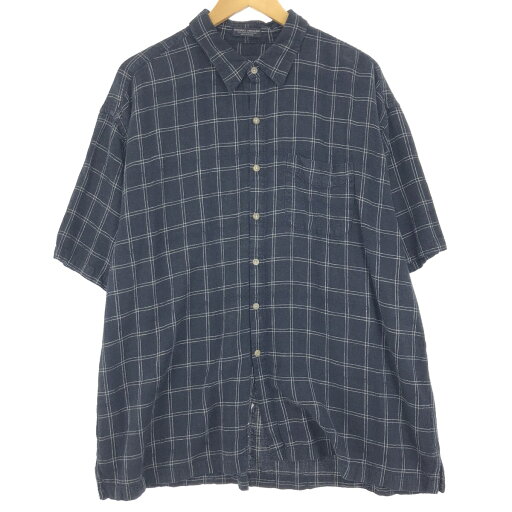 古着 VAN HEUSEN チェック柄 半袖 リネンシャツ メンズXXL /eaa452188 【中古】 【240528】 古着 VAN HEUSEN チェック柄 半袖 リネンシャツ メンズXXL /eaa452188 【中古】 【240528】