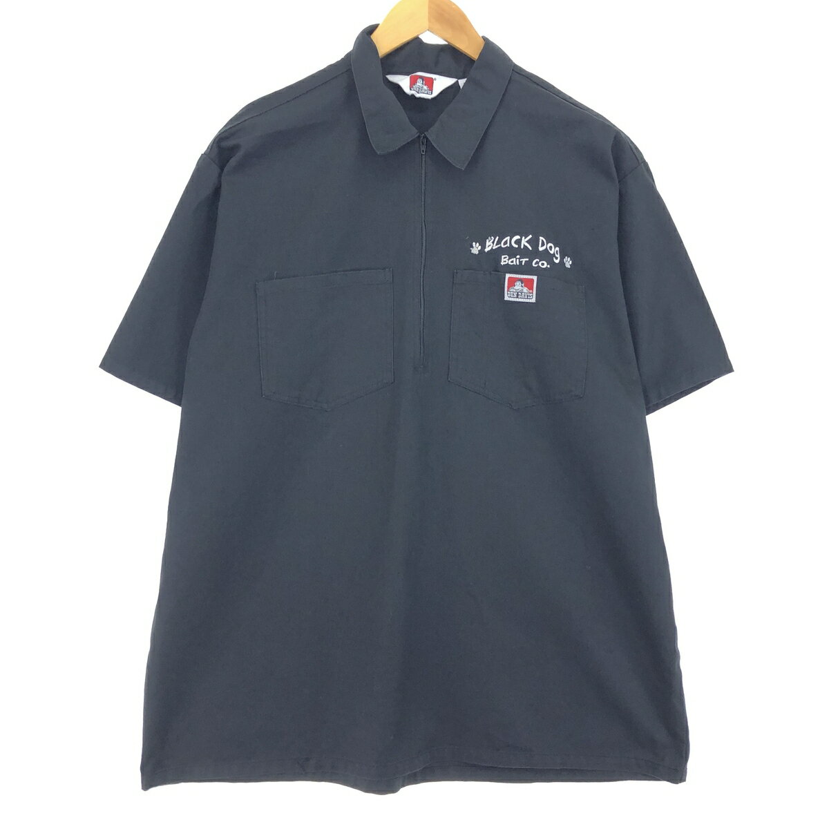 古着 90'S ベンデイビス BEN DAVIS ハーフジップ 半袖 ワークシャツ メンズXL ヴィンテージ /eaa454002 【中古】 【240603】 【SS2409_50%】