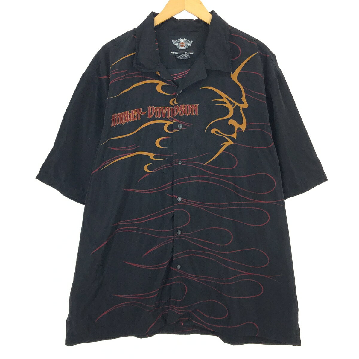 古着 ハーレーダビッドソン Harley-Davidson 半袖 オープンカラー ポリシャツ ボックスシャツ メンズXXL /eaa454703 【中古】 【240611】