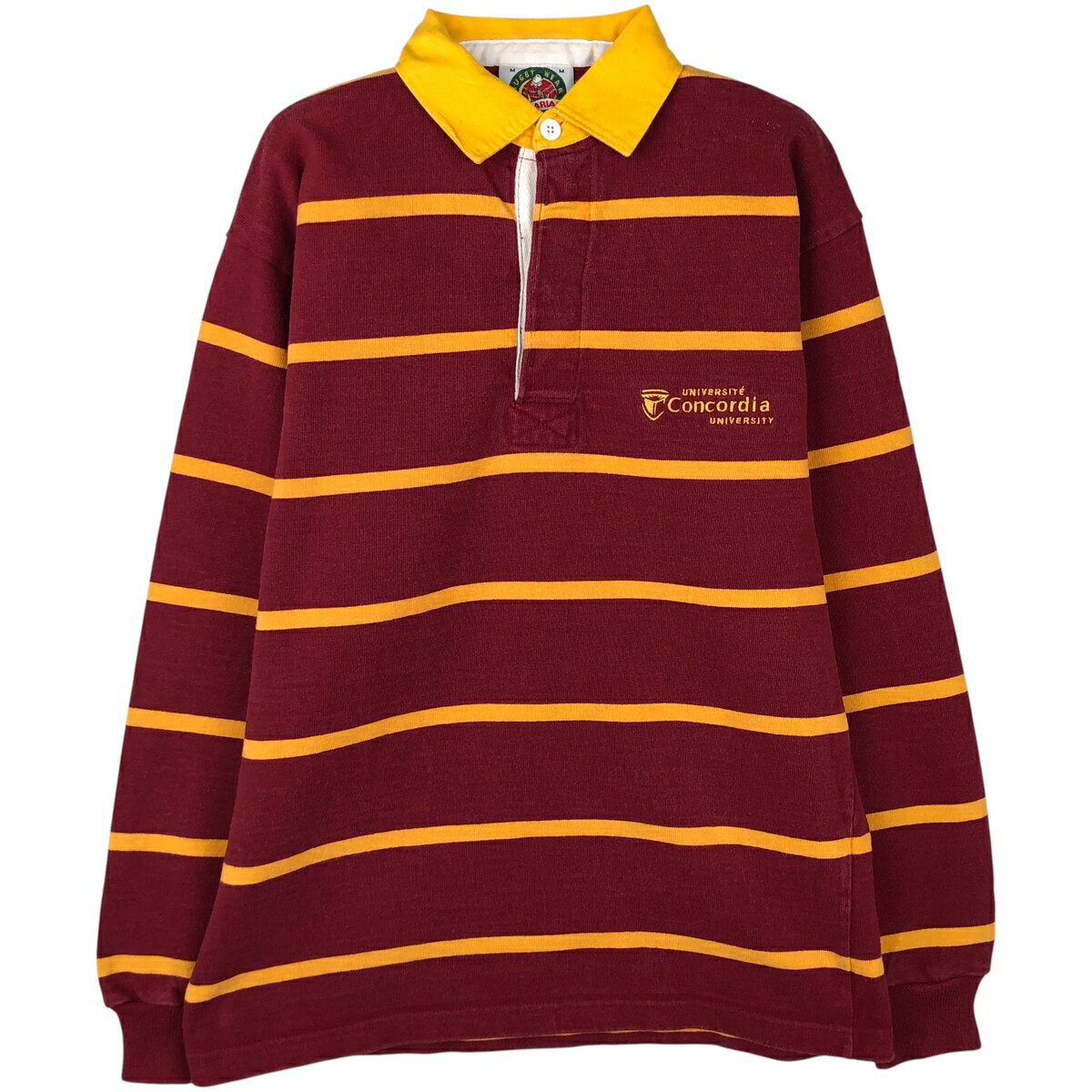 古着 バーバリアン BARBARIAN ボーダー柄 長袖 ラガーシャツ カナダ製 メンズM相当 /eaa458136 【中古】 【260220】