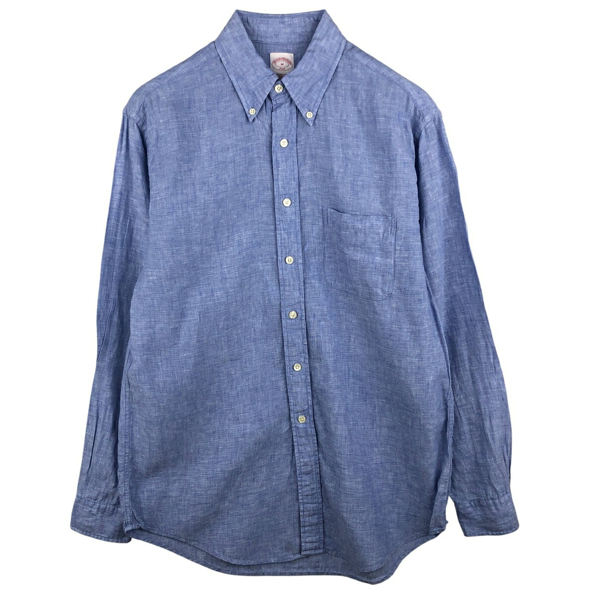 古着 ブルックスブラザーズ Brooks Brothers 346 長袖 リネン ボタンダウンシャツ メンズM相当 /eaa458506 【中古】 【260201】 【NH-2..