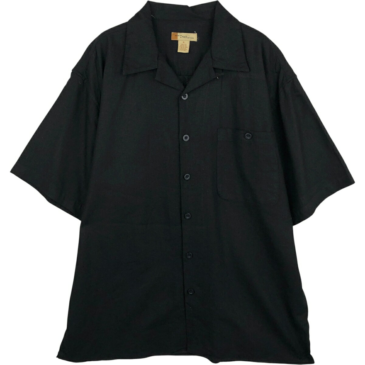 Rakuten - 古着 Trust 半袖 オープンカラー レーヨン×リネンシャツ ボックスシャツ メンズXL相当 /eaa458593 【中古】 【260223】 【SS2606_10】