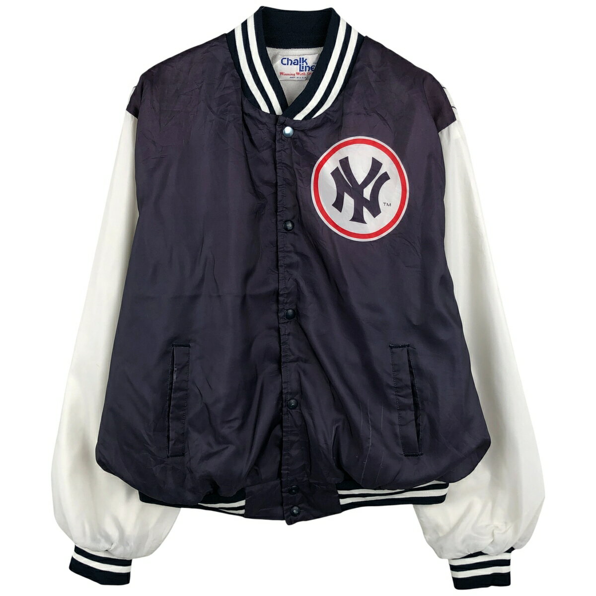 古着 90'S Chalk Line MLB NEW YORK YANKEES ニューヨークヤンキース スタジャン アワードジャケット バーシティジャケット USA製 メンズXL相当 ヴィンテージ /eaa458751 【中古】 【260206】