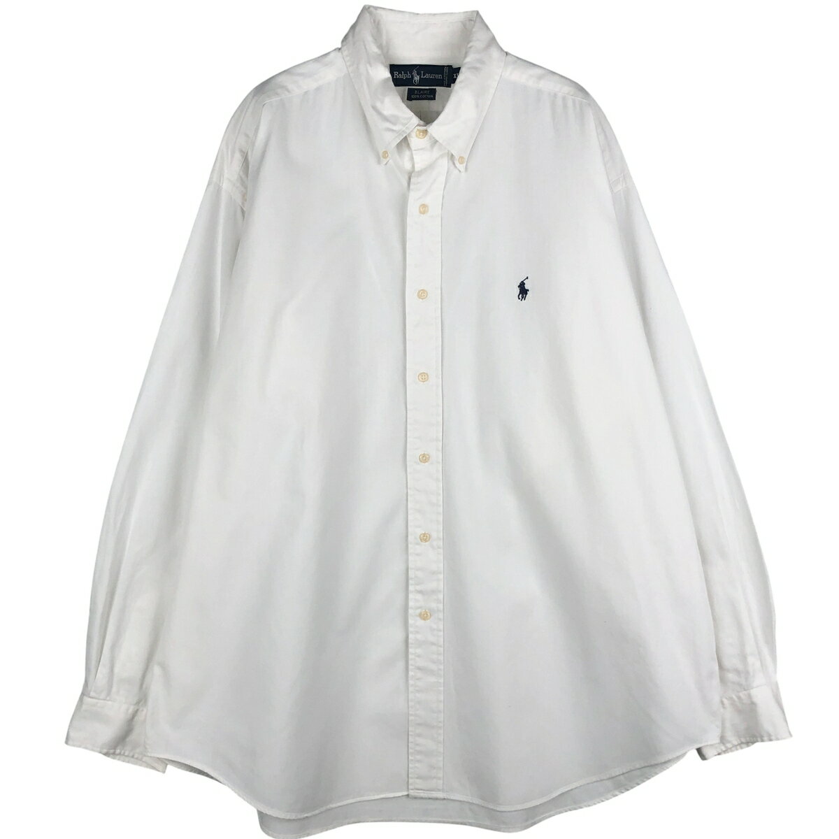 樂天商城 - 古着 ラルフローレン Ralph Lauren BLAIRE 長袖 ボタンダウンシャツ メンズXL相当 /eaa458873 【中古】 【260209】 ホワイト系 春夏秋冬