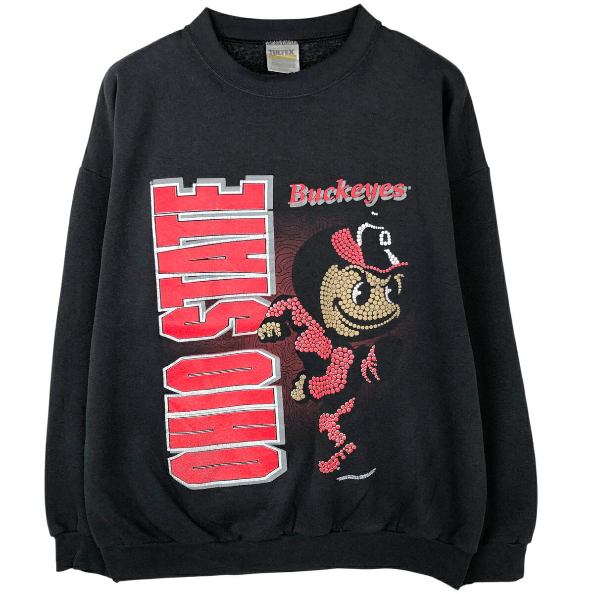 Sweat - 古着 タルテックス Tultex OHIO STATE オハイオ州立大学 カレッジ キャラクタースウェットシャツ トレーナー メンズXL相当 /eaa458886 【中古】 【260214】 ブラック系 春夏秋冬