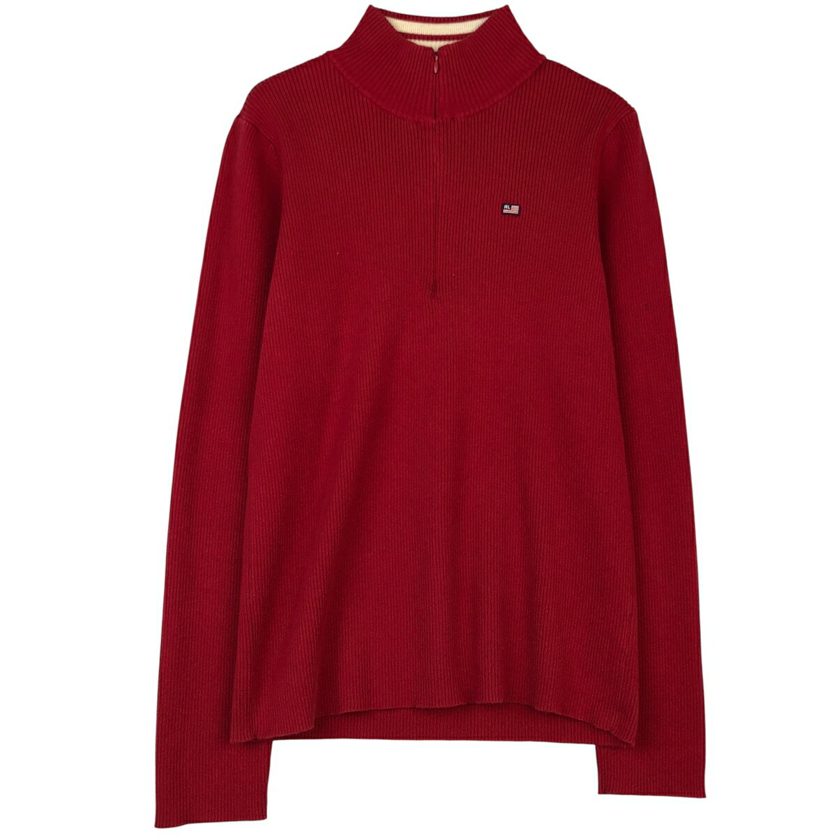 古着 ラルフローレン Ralph Lauren POLO JEANS リブ編み コットンニットハーフジップセーター レディースXL相当 /eaa459085 【中古】 【260201】 【DL2603-RL】 【NH-2508】 【ADEL/アデル】 レッド系 秋冬