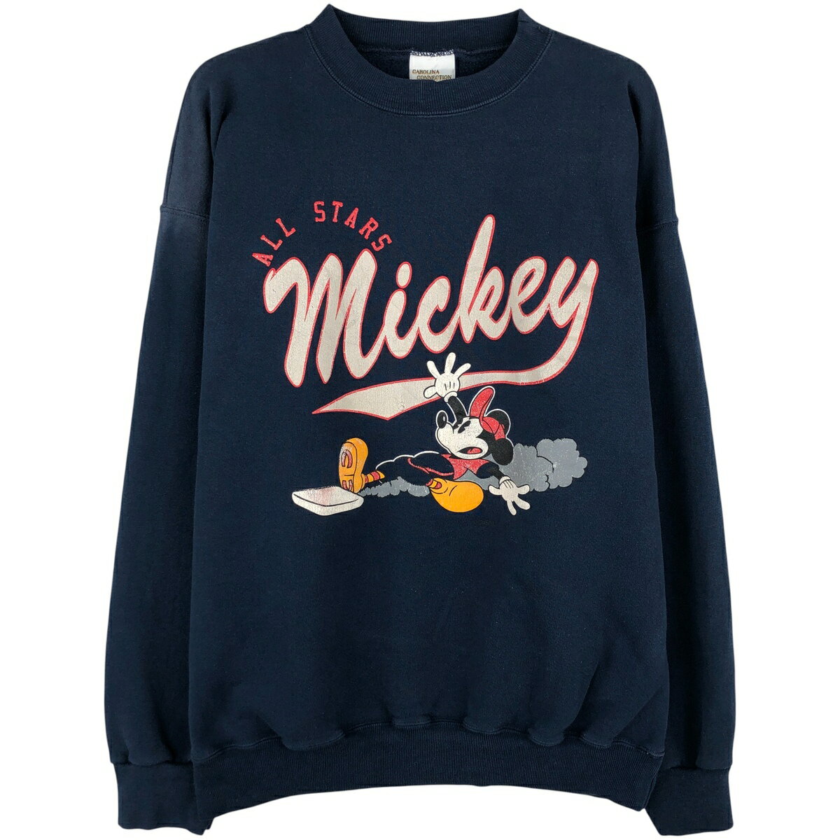 古着 90'S Carolina Connection MICKEY MOUSE ミッキーマウス キャラクタースウェットシャツ トレーナー USA製 メンズXL相当 ヴィンテージ /eaa459349    