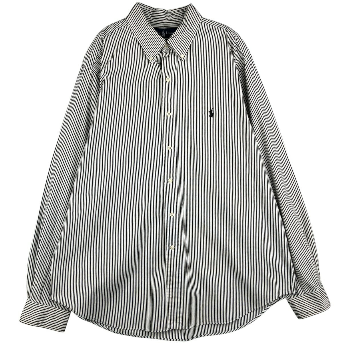 Ralph Lauren 黒白ストライプ 長袖ポロシャツ 中古・古着通販】POLO RALPH LAUREN (ポロ・ラルフローレン