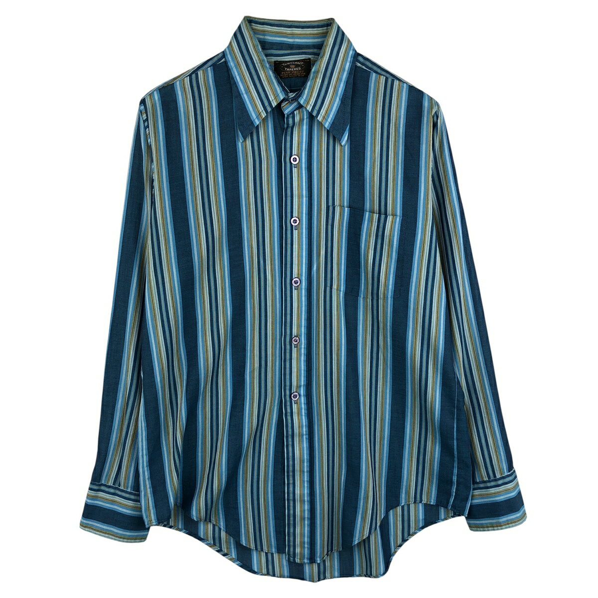 Rakuten - 古着 60'S~ タウンクラフト TOWN CRAFT PENN-PREST ペン プレスト マルチストライプ 長袖 ストライプシャツ メンズM相当 ヴィンテージ /eaa459512 【中古】 【260130】 【NH-2508】 ネイビー系 春夏秋冬