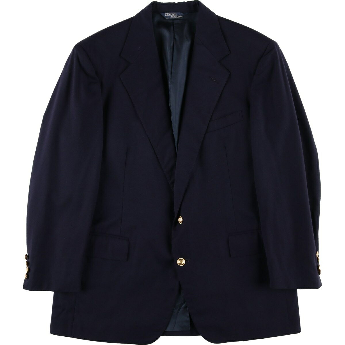 樂天商城 - 古着 90'S ラルフローレン Ralph Lauren POLO by Ralph Lauren 紺ブレザー テーラードジャケット USA製 メンズM相当 ヴィンテージ /eaa459649 【中古】 【260131】 【DL2603-RL】 ネイビー系 春秋冬