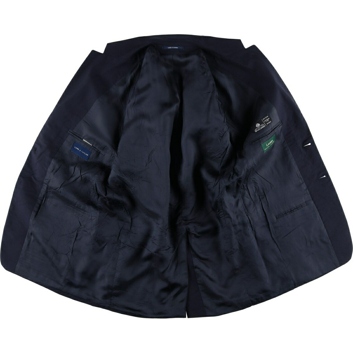 古着 ラルフローレン Ralph Lauren LAUREN ローレン 紺ブレザー テーラードジャケット カナダ製 メンズM相当 /eaa459665 【中古】 【260131】 【DL2603-RL】