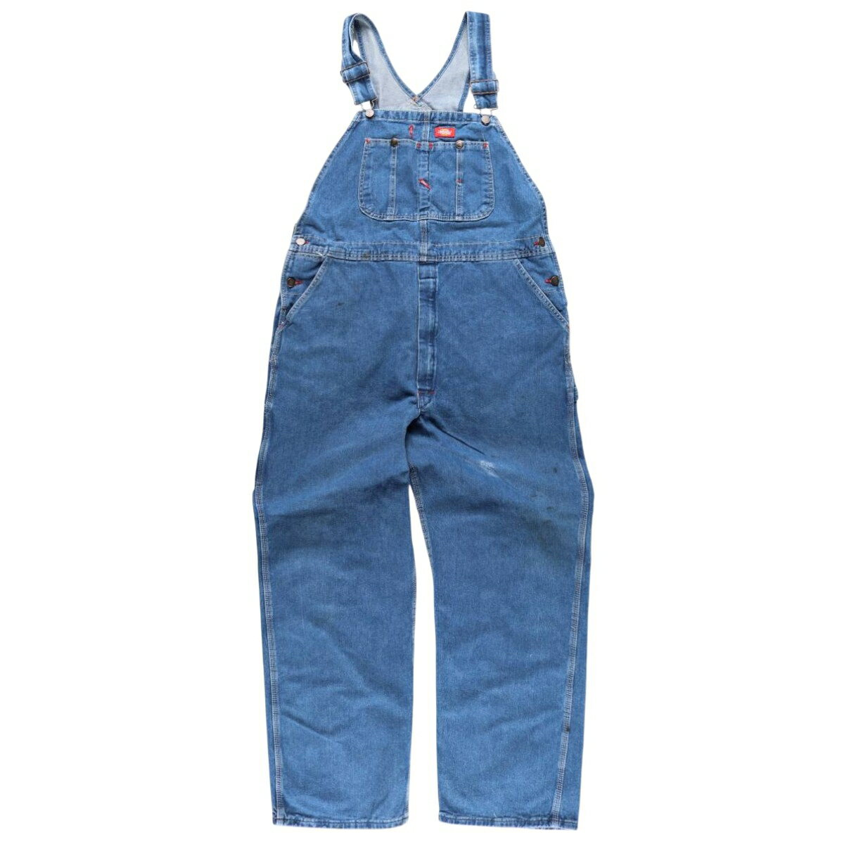 商品詳細 ブランド・Dickies・ディッキーズ・ 特徴・ジッパーフライ・ハンマーループ・スパナポケット・ワイドパンツ・ビッグサイズ・ モデル/形状・デニムオーバーオール・ 素材・コットン:100%・ 色・ブルー系 青色・ 柄・無地・ロゴパッチ・ 生産国・メキシコ製・ 年代 サイズ・メンズw41・表記サイズ:38×34・総丈:142.5cm・ウエスト:105cm・股下:79.5cm・もも周り:76cm・裾周り:54cm・ コンディション・C・ カテゴリ・メンズ・ボトムス・ロングパンツ・オーバーオール・ 商品番号・eaa459714・ 取扱店・・ スタッフコメントDickies デニムオーバーオール / メンズw41 / 商品番号 eaa459714 USEDデニムですので使用感、擦れ、色落ちなどございますが、まだまだご愛用していただけます。 古着という事をご理解の上ご注文よろしくお願いします。 【状態追記】 ●前、ウエスト周り・両腿・両膝・右裾に汚れ ●前、ウエスト周り・左腿に擦れ ●後、左腿に汚れ ●後内側、両裾に汚れ※状態は当社独自の基準です。 着用感表記サイズ総丈ウエスト股下もも周り裾周り メンズw4138×34(サイズ表記38×34ですが、計測値&着用感でメンズw41相当です)142.5cm105cm79.5cm76cm54cm ※測定値の若干の誤差はご了承下さい。サイズガイドはこちら ブランドDickiesディッキーズ 特徴ジッパーフライ / ハンマーループ / スパナポケット / ワイドパンツ / ビッグサイズモデル/形状デニムオーバーオール素材コットン:100%色ブルー系 青色柄無地 / ロゴパッチ生産国メキシコ製年代-カテゴリオーバーオール商品番号eaa459714取扱店　　 ディッキーズの他の商品を見るオーバーオールの他の商品を見る