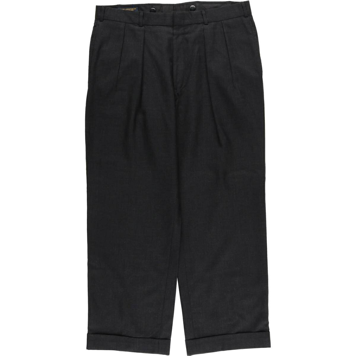 古着 80'S ブルックスブラザーズ Brooks Brothers Est.1818 ウールパンツ ツータック スラックス USA製 メンズw34相当 ヴィンテージ /e..