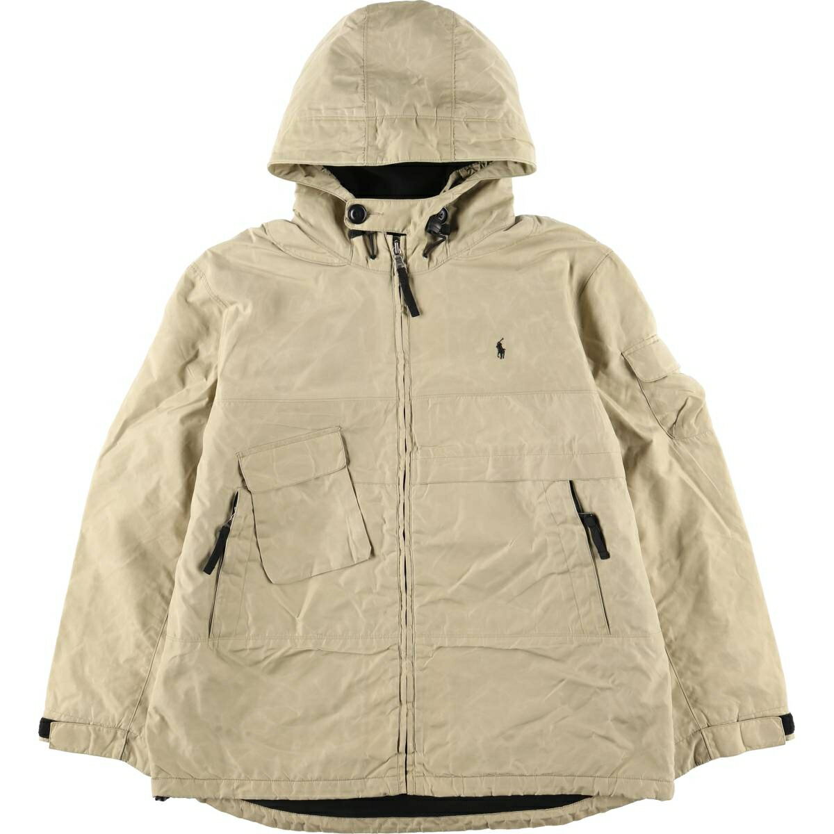 商品詳細 ブランド・Ralph Lauren・ラルフローレン・ 特徴・厚手・フリースライナー・チンスト付き・ハーフ丈・フルジップ・ モデル/形状・POLO by Ralph Lauren・中綿パーカー パファージャケット・ 素材・ナイロン:100%・ポリエステル(インサレーション):100%・ 色・ベージュ系・ 柄・無地・ワンポイント・ 生産国・タイランド製・ 年代 サイズ・表記サイズ:XL・着丈:79.5cm・身幅:67cm・肩幅:52cm・袖丈:65cm・ コンディション・C・ カテゴリ・メンズ・アウター・ジャケット・ダウン・中綿ジャケット・ 商品番号・eaa459806・ 取扱店・ネットショップ・ スタッフコメント当店にて商品に合わせた洗濯・乾燥・アイロン処理を施しておりますが、経年変化によるクセや素材の特性上、一部にシワが残っている場合がございます。古着ならではの雰囲気としてご理解ください。Ralph Lauren POLO by Ralph Lauren 中綿パーカー パファージャケット / 商品番号 eaa459806 USEDですので使用感などございますが、まだまだご愛用していただけます。 古着という事をご理解の上ご注文よろしくお願いします。 【状態追記】 ●前、右胸・両袖・両袖先に汚れ ●後、左腰・両袖先に汚れ ●内、襟ぐり・両袖先に汚れ ●前内側、フラップポケットに汚れ ●全体シワあり※状態は当社独自の基準です。 着用感表記サイズ着丈身幅肩幅袖丈 メンズXLXL(※着用感、表記サイズは目安です。)79.5cm67cm52cm65cm ※測定値の若干の誤差はご了承下さい。サイズガイドはこちら ブランドRalph Laurenラルフローレン 特徴厚手 / フリースライナー / チンスト付き / ハーフ丈 / フルジップ モデル/形状POLO by Ralph Lauren / 中綿パーカー パファージャケット 素材ナイロン:100% / ポリエステル(インサレーション):100% 色ベージュ系 柄無地 / ワンポイント 生産国タイランド製 年代- カテゴリダウン・中綿ジャケット 商品番号eaa459806 取扱店ネットショップ 　　 当店にて商品に合わせた洗濯・乾燥・アイロン処理を施しておりますが、経年変化によるクセや素材の特性上、一部にシワが残っている場合がございます。古着ならではの雰囲気としてご理解ください。ラルフローレンの他の商品を見るダウン・中綿ジャケットの他の商品を見る