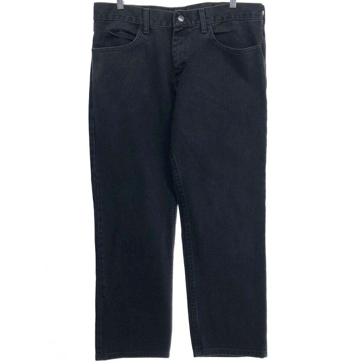 古着 リー Lee REGULAR FIT ブラックデニム ストレートデニムパンツ メンズw37 /eaa460385 【中古】 【240628】 【SS2509_30】