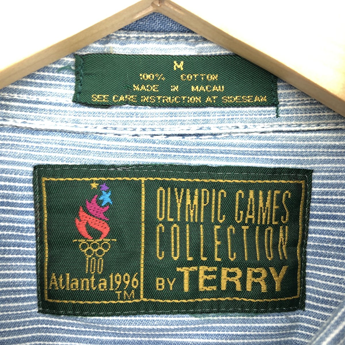古着 90'S TERRY アトランタオリンピック1996 長袖 ボタンダウンデニムシャツ メンズM ヴィンテージ /eaa460444 【中古】 【240619】 【SS2506_30】