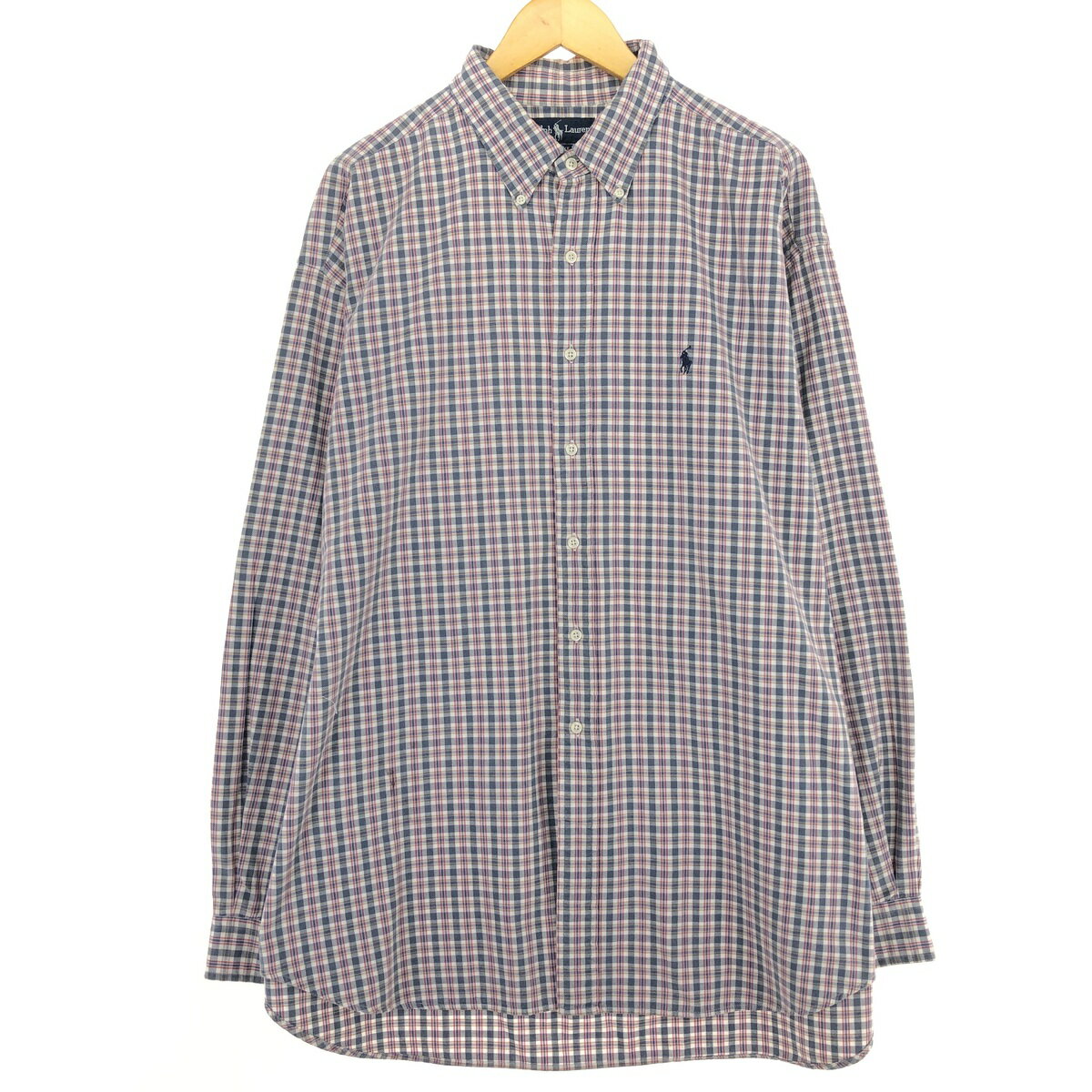 古着 ラルフローレン Ralph Lauren BLAKE 長袖 ボタンダウンチェックシャツ メンズXXL /eaa461119 【中古】 【240618】 ss2503_30