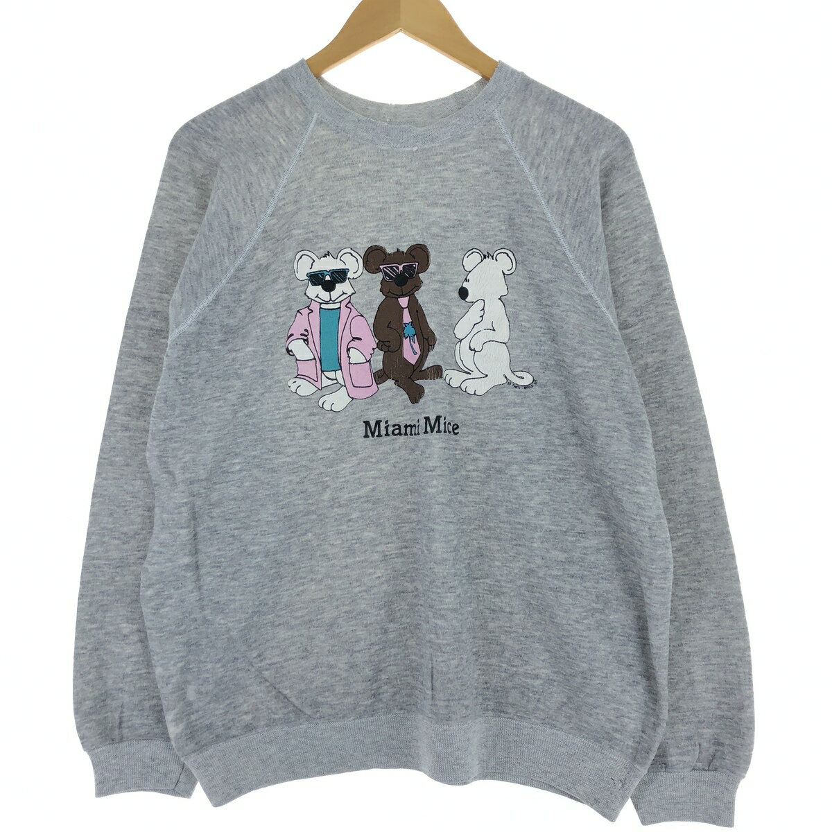 古着 90s USA製 馬 ウマ アニマル 両面 プリント スウェット
