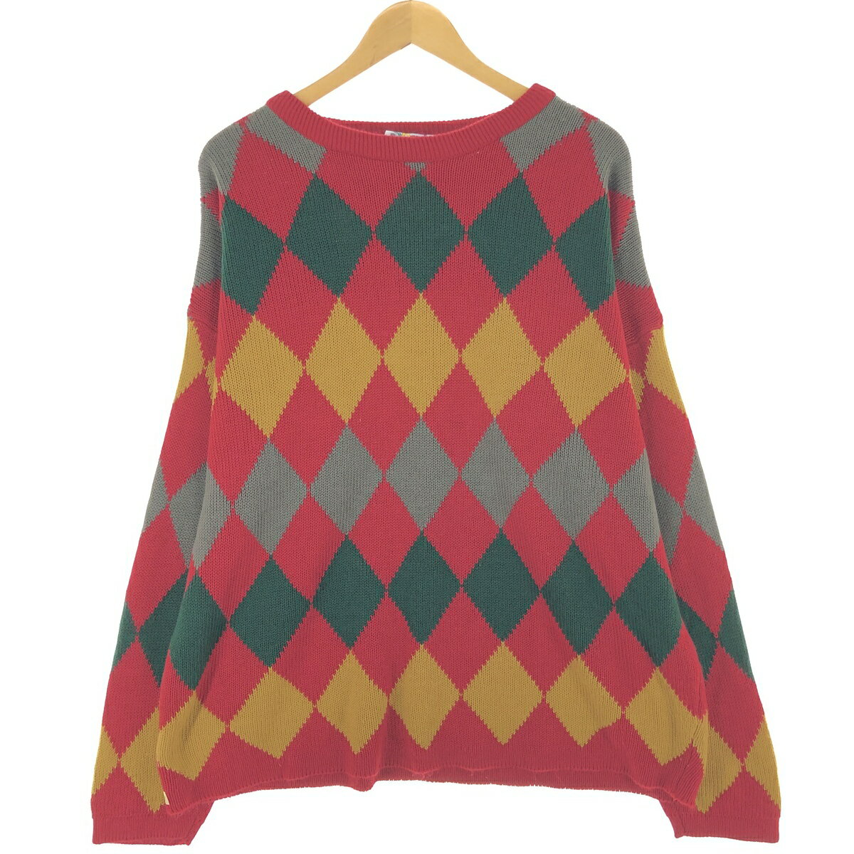 古着 SHADES 総柄 アーガイル柄 アクリルニットセーター 英国製 メンズXXL相当 /eaa463522 【中古】 【240814】 【SS2509_30...