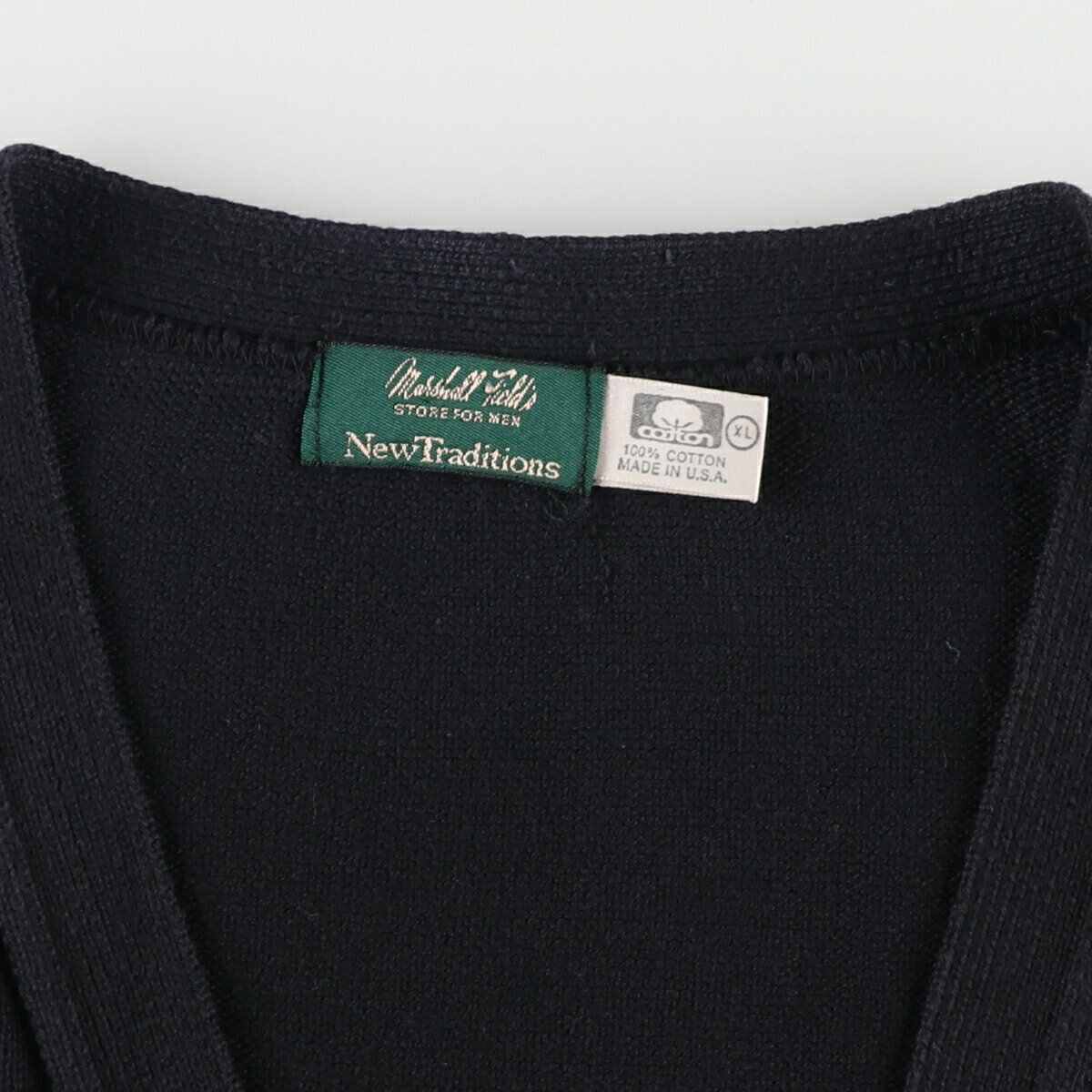 古着 MARSHALL FIELD 前開き コットンニットベスト USA製 メンズXL相当 /eaa463969 【中古】 【240818】 【SS2506_30】