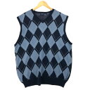 古着 IZOD アーガイル柄 Vネック コットンニットベスト メンズXL相当 /eaa463995 【中古】 【240914】 【SS2506_30】