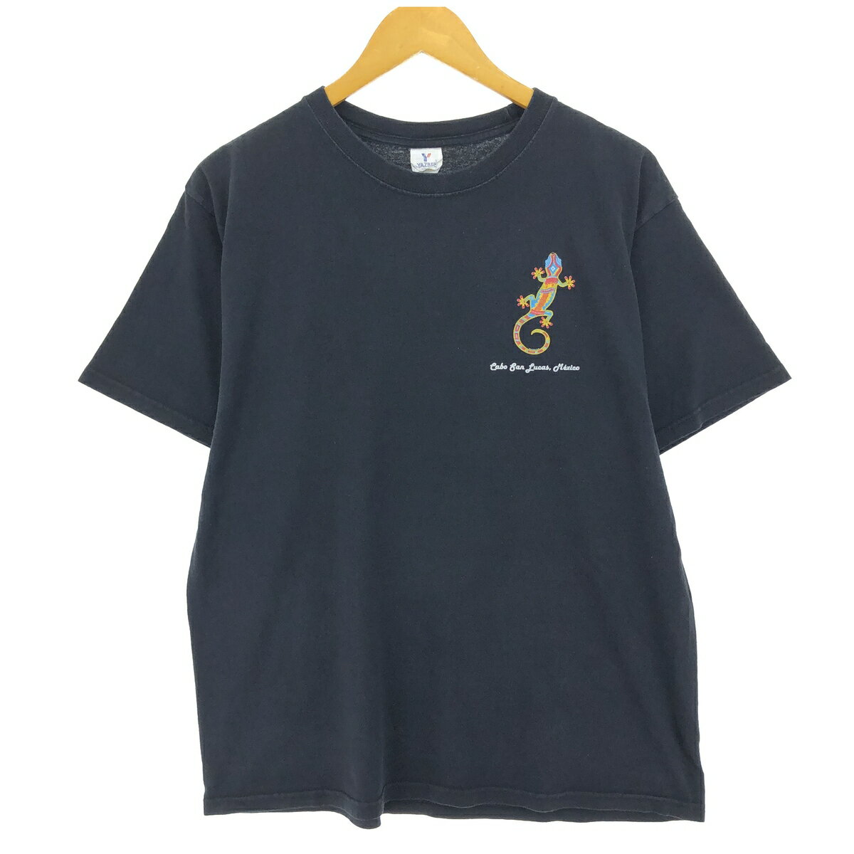 古着 YAZBEK トカゲ柄 バックプリント アニマルTシャツ メンズL相当 /eaa464883 【中古】 【240713】 【SS2506_30】