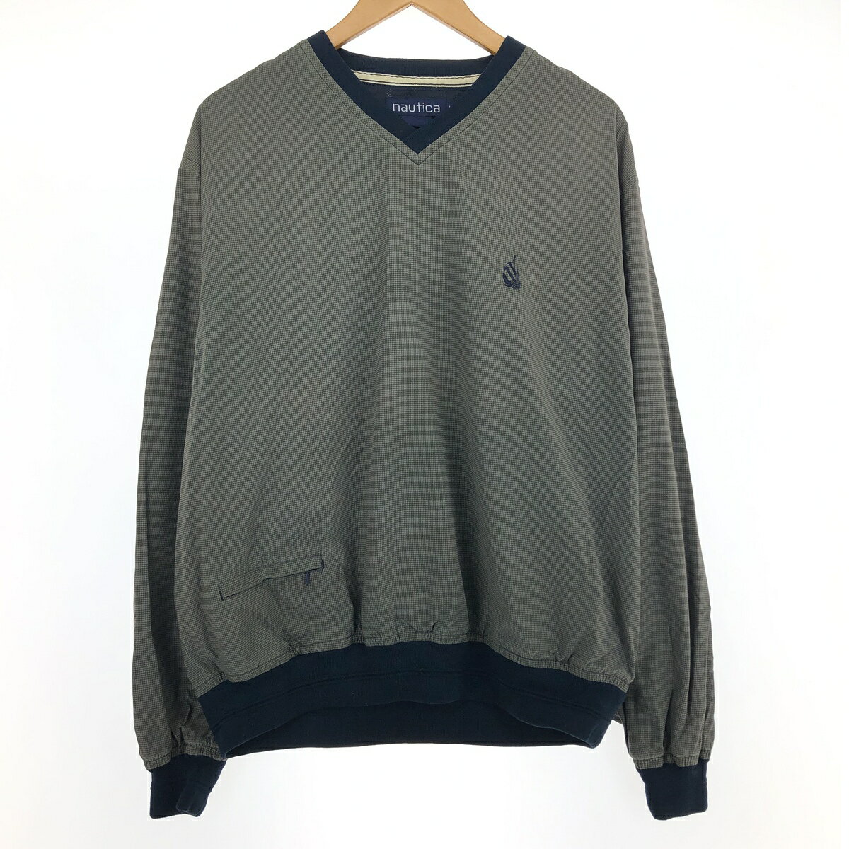 古着 90'S ノーティカ NAUTICA 千鳥格子柄 Vネック ウォームアッププルオーバー メンズL ヴィンテージ /eaa465249 【中古】 【240705】 ss2503_30