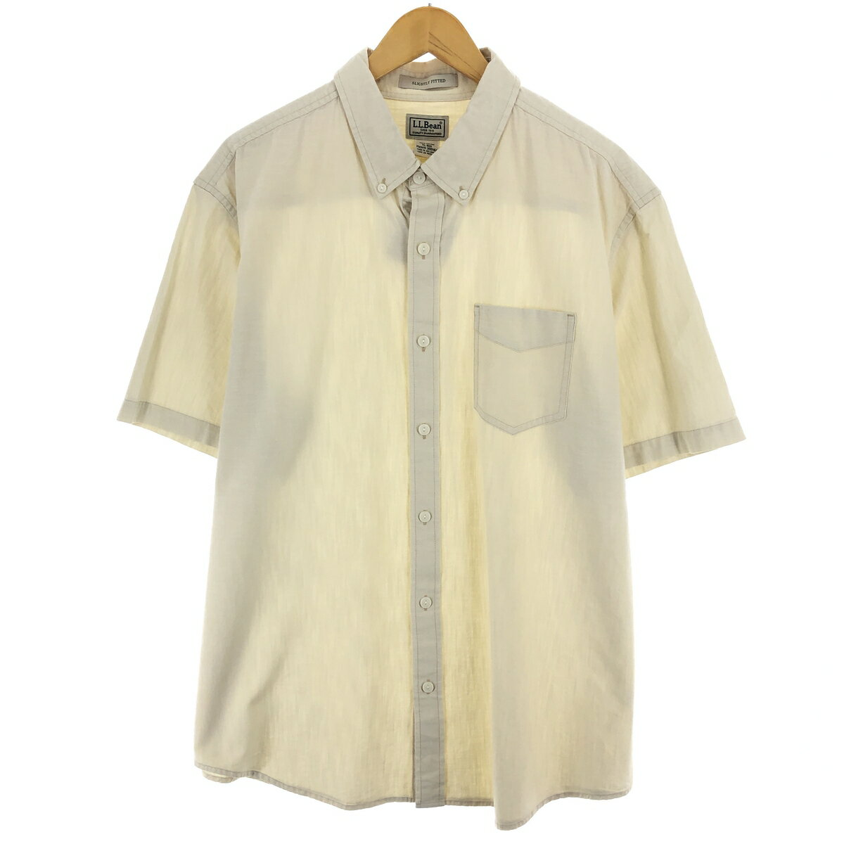 古着 デッドストック DEAD STOCK 00'S エルエルビーン L.L.Bean SLIGHTLY FITTED 半袖 ボタンダウンシャツ メンズXL /eaa465876 【中古】 【240702】