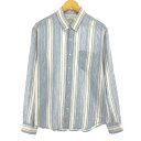 古着 ジェイクルー J.Crew ストライプ柄 長袖 リネン ボタンダウンシャツ メンズL /eaa466263 【中古】 【240630】 ss2503_30(4)