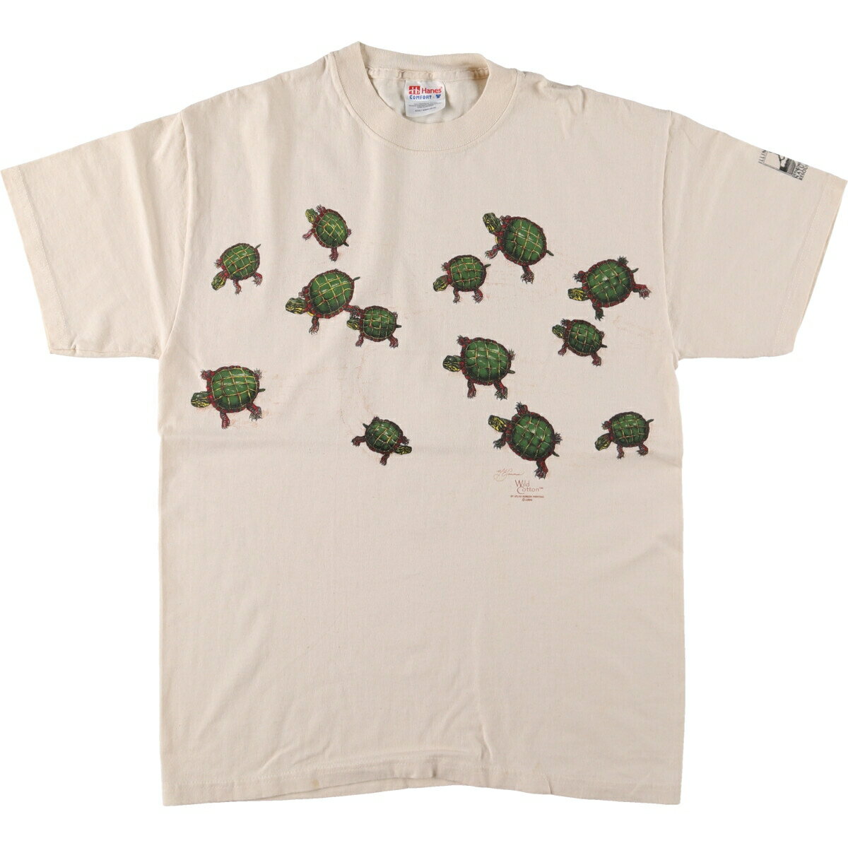 古着 90'S ヘインズ Hanes カメ柄 アニマルTシャツ メンズM相当 ヴィンテージ /eaa467790 【中古】 【240720】のサムネイル
