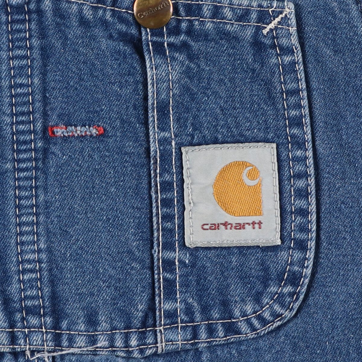 古着 90'S カーハート Carhartt デニムオーバーオール USA製 メンズw33相当 ヴィンテージ /eaa467925 【中古】 【240714】 【SS2506_30】