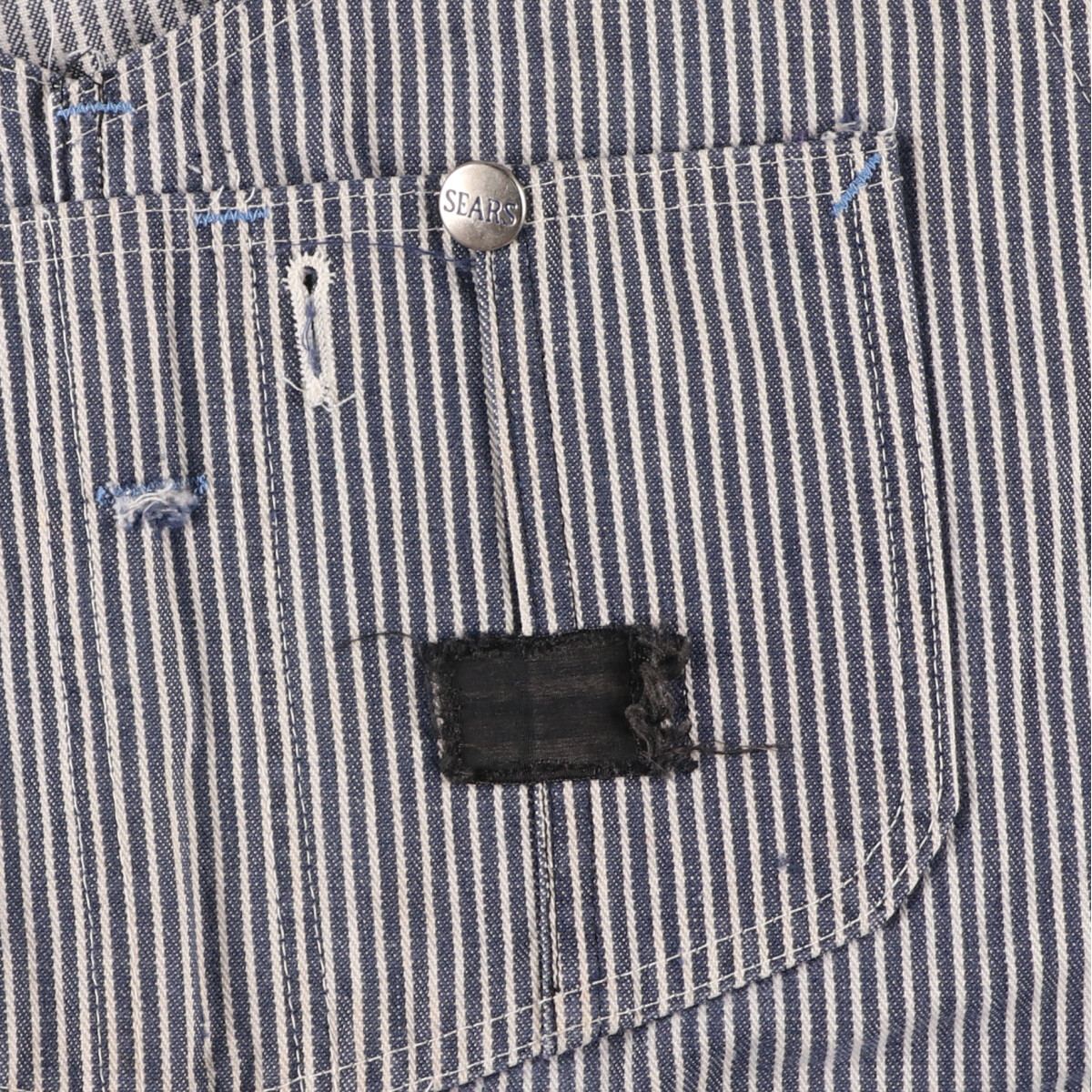 古着 ビッグサイズ シアーズ Sears ヒッコリーストライプ オーバーオール メンズw41相当 /eaa467928 【中古】 【240715】 【SS2506_30】